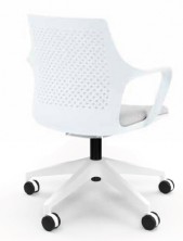 Gemina Task White Shell. Tilt Mech. Gas Lift. Fabric Seat Pad. Any Fabric. 135Kg